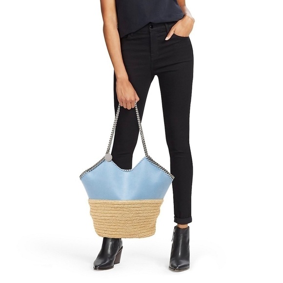 Stella McCartney Falabella Rafia Tote Blue - Picture 2 of 9